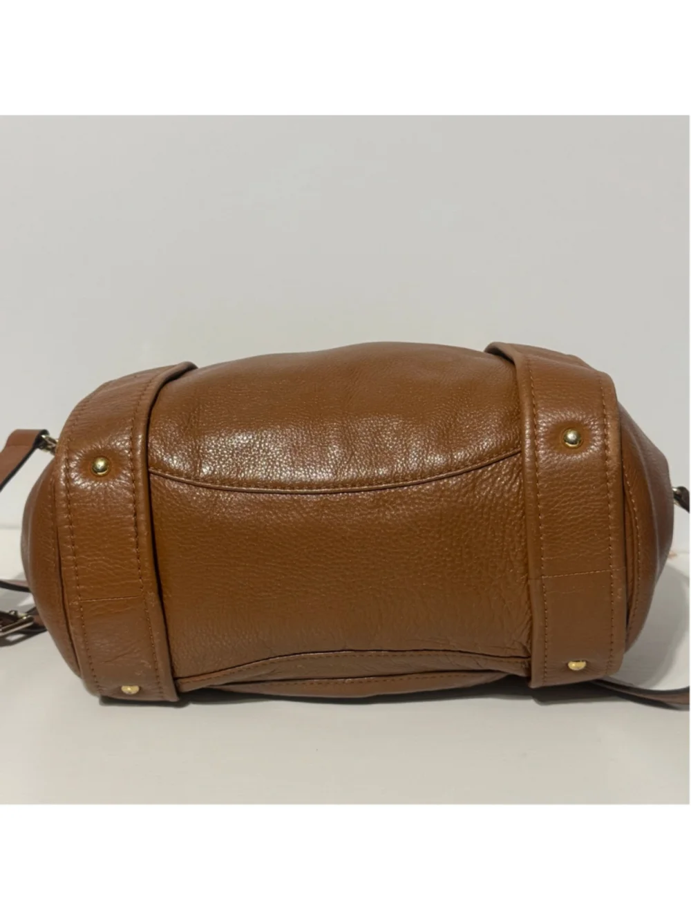 Michael Kors Brown Pebbled Leather Satchel Crossbody Bag Gold Hardware